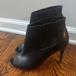 Halogen Black Peep-Toe Stiletto Ankle Booties
